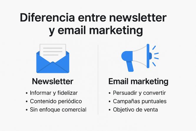 diferencia entre newsletter y email marketing